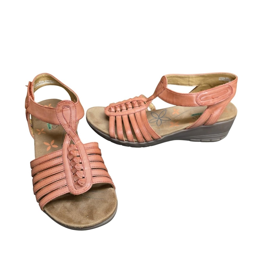 Baretraps Hermine Sandals Womens Size 9.5 Pink Strappy Wedge Memory Foam Comfort